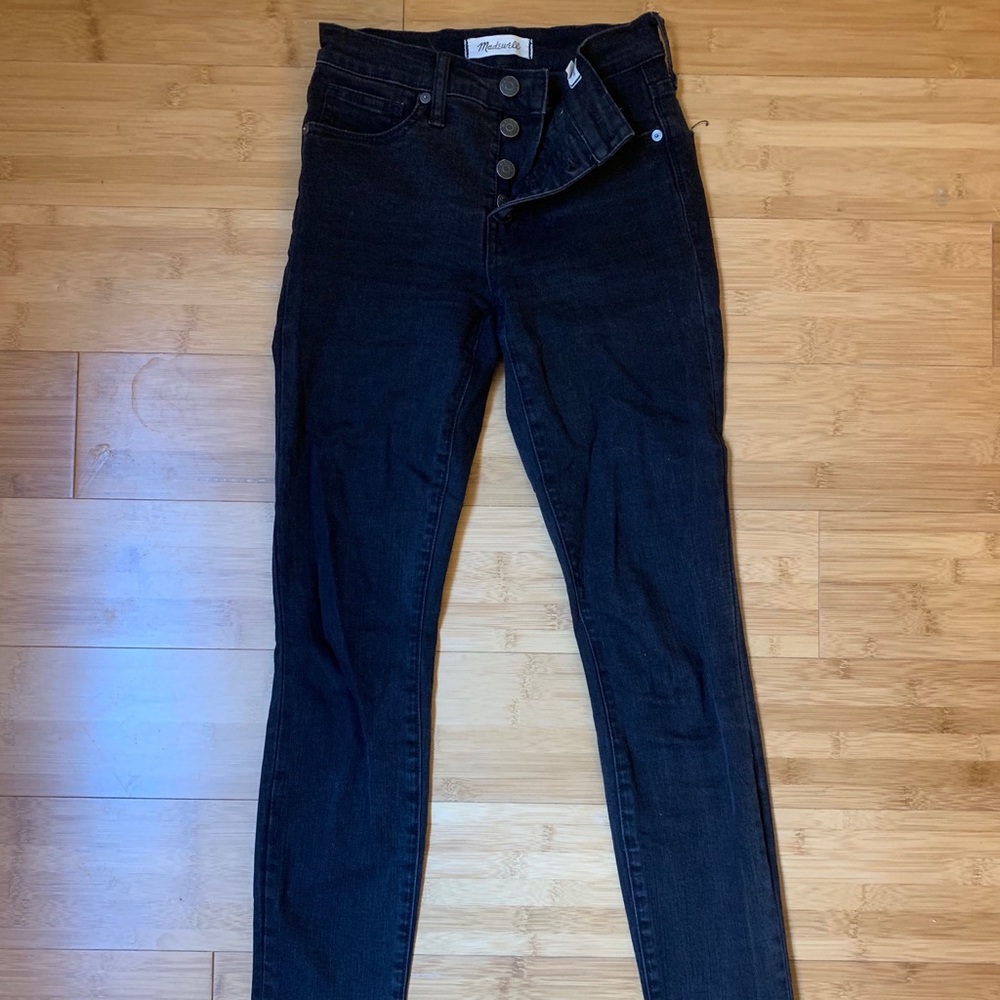 Madewell 9’ High Rise Skinny Black Jeans